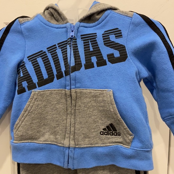 adidas Grey, Baby Blue & Black Sweatsuit - Picture 2 of 9